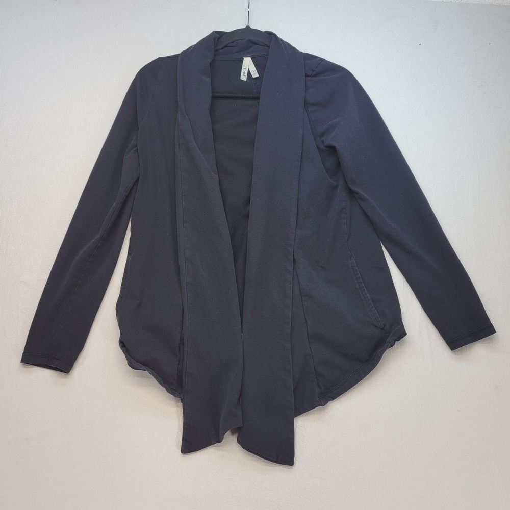 Pact Wrap Cardigan Women Small Black Organic Cotton Drapedโ Open Front
